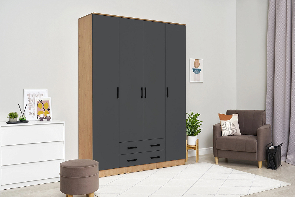Шкаф Квадро дуб вотан / графит