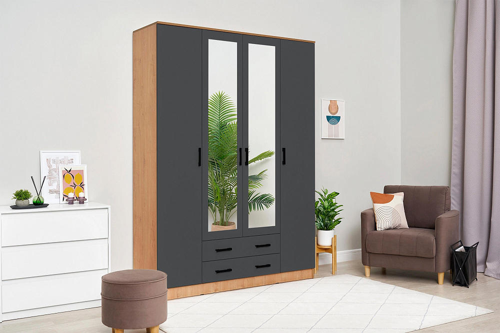 Шкаф Квадро дуб вотан / графит