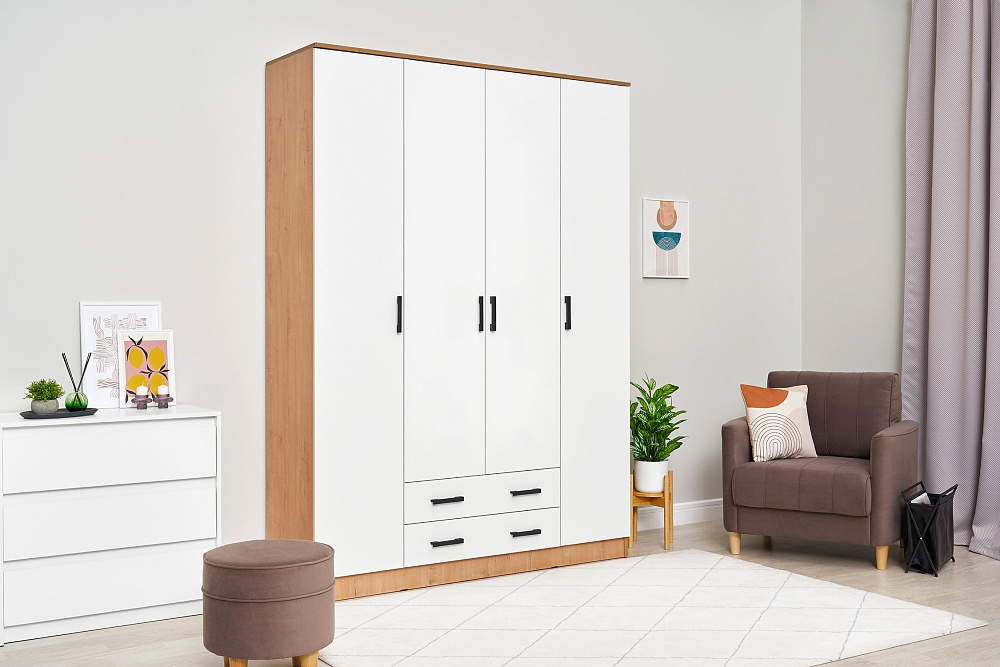 Шкаф Квадро дуб вотан / белый