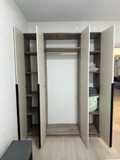 Шкаф 4-х створчатый Тивина графит серый