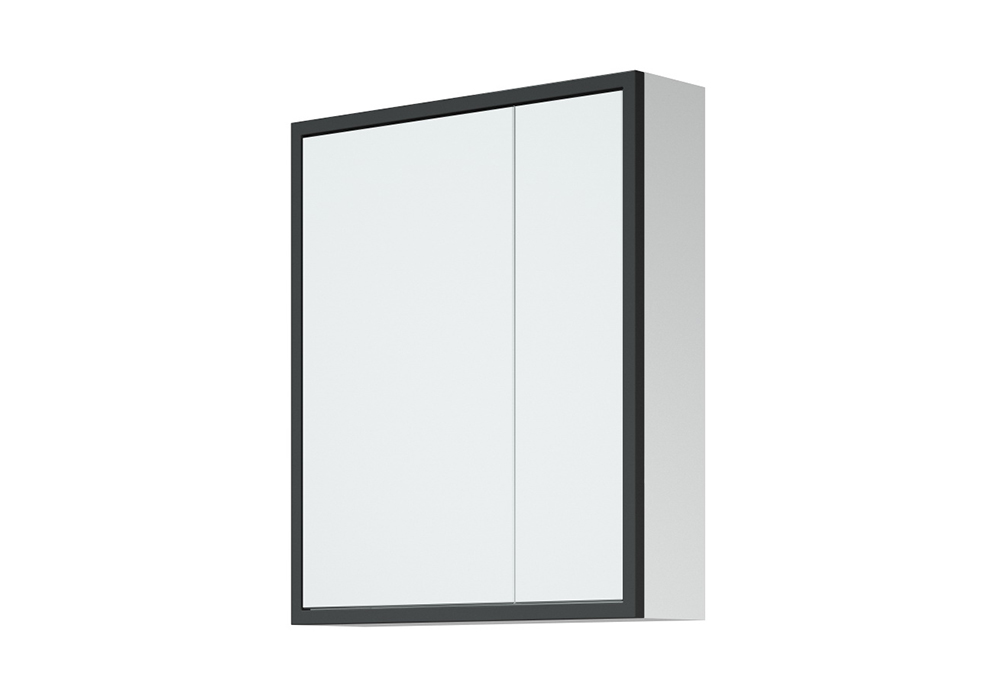 Зеркало-шкаф Айрон 70 черный / белый