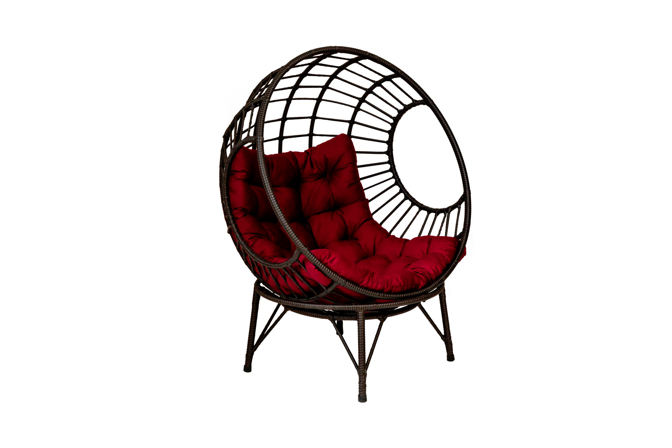 Кресло на подставке Элма черный/бордовый