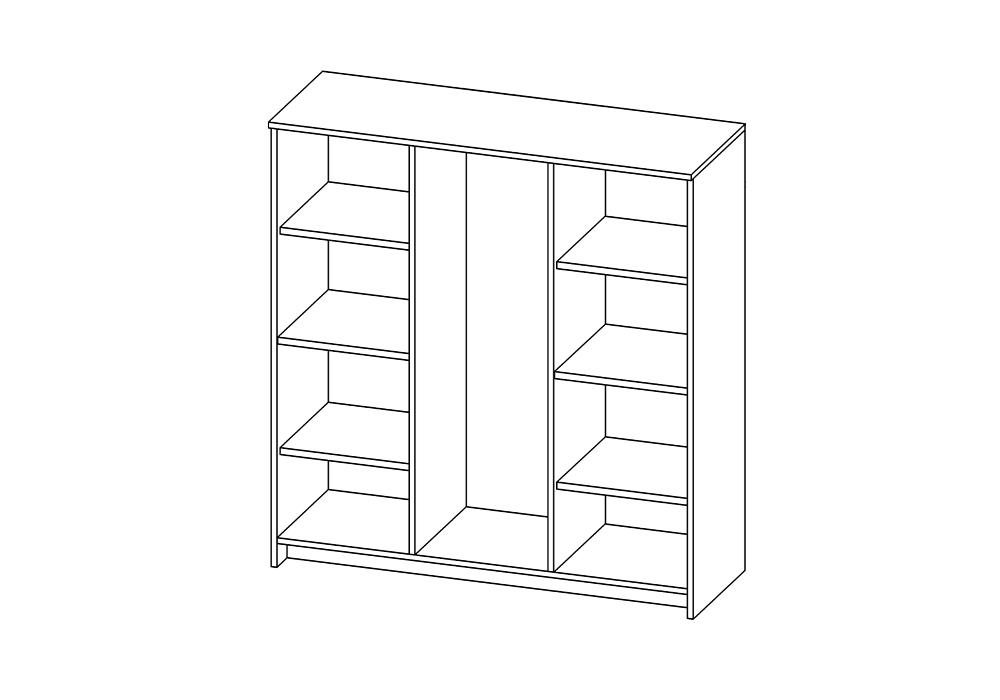 Шкаф-витрина Сириус 4 ящика белый