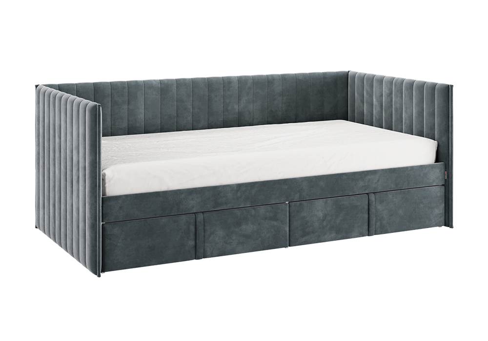 Софа с ящиками Твикс велюр графит