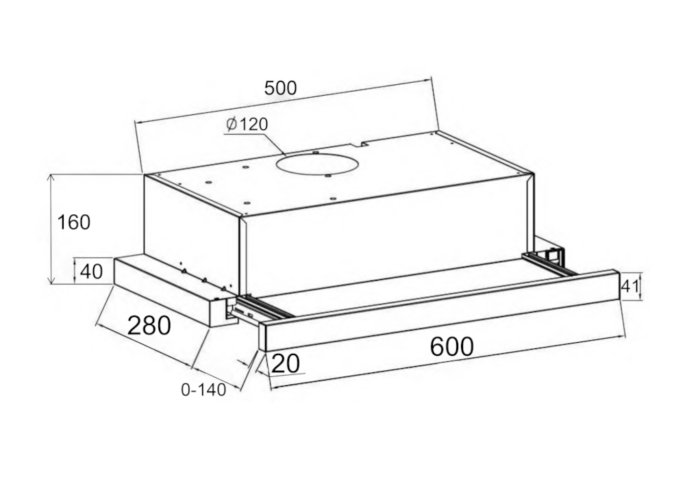 Встраиваемая вытяжка LEX HUBBLE 600 WHITE