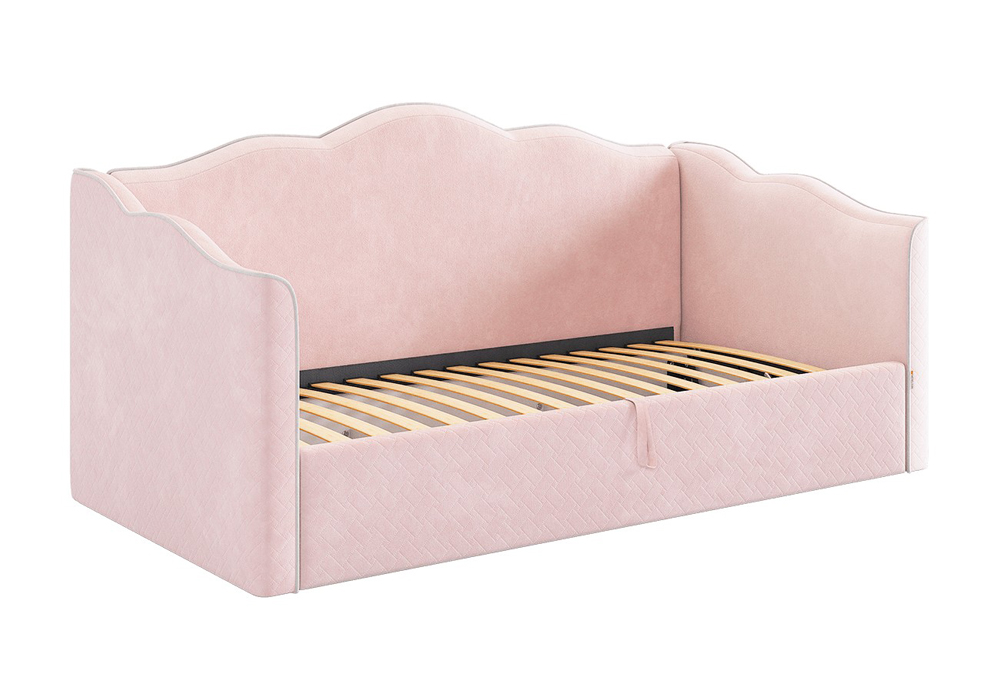 Софа Лея велюр нежно-розовый / галька