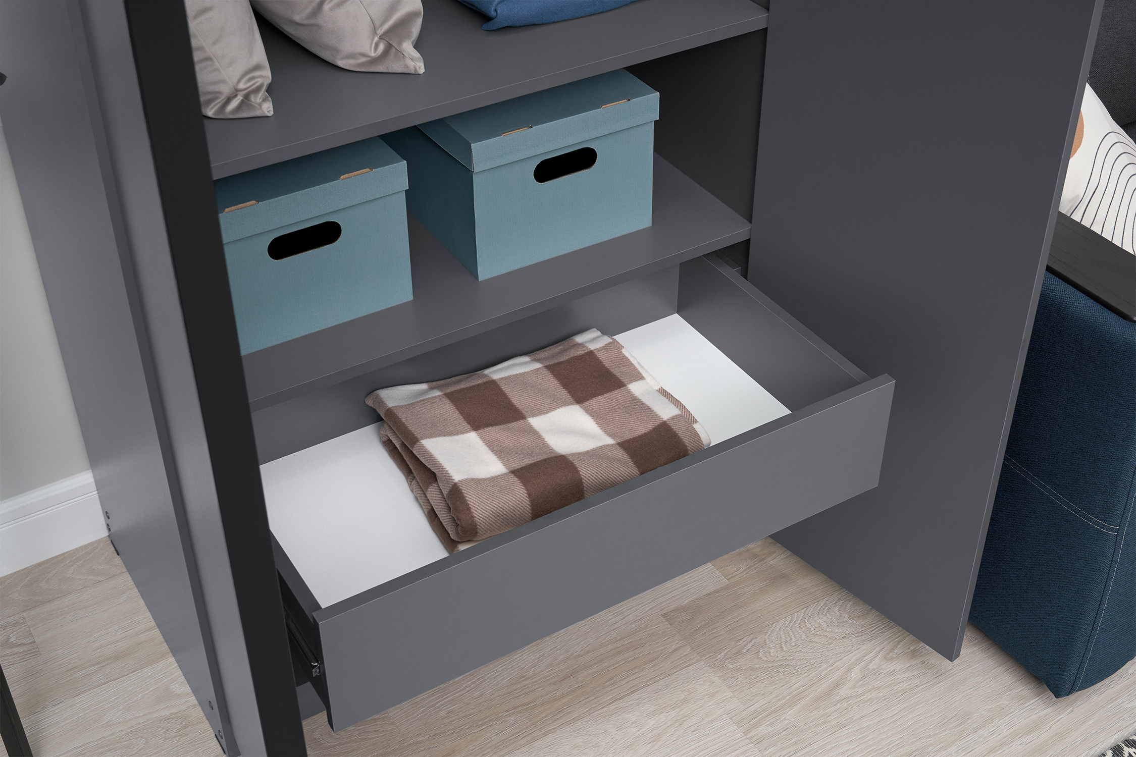 Шкаф 2-х створчатый Тивина графит серый