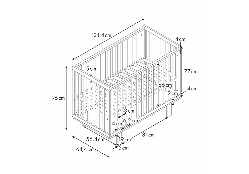 Кроватка детская Simple 340 белый / натуральный