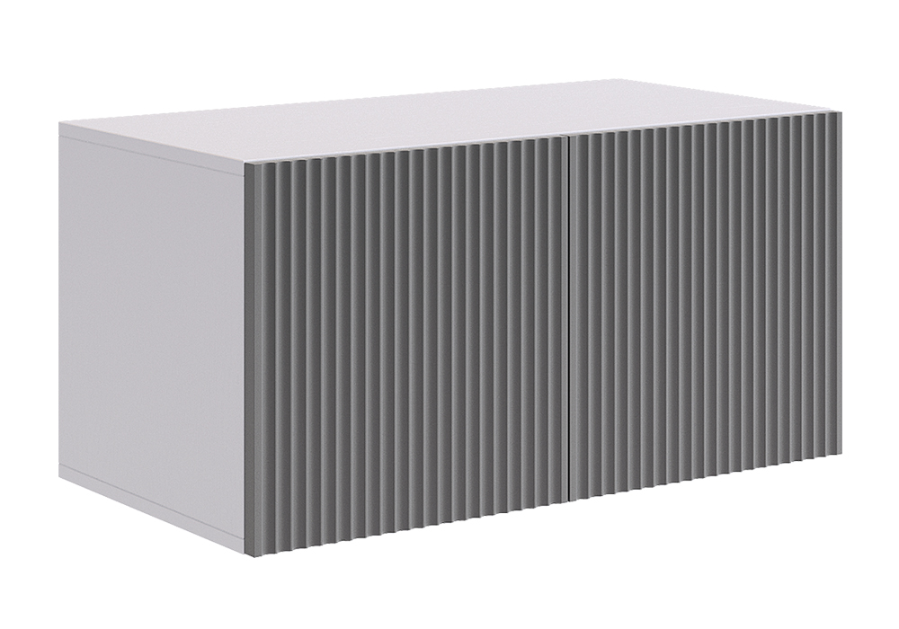 Антресоль двухдверная Зефир 118.01 белое дерево / серый