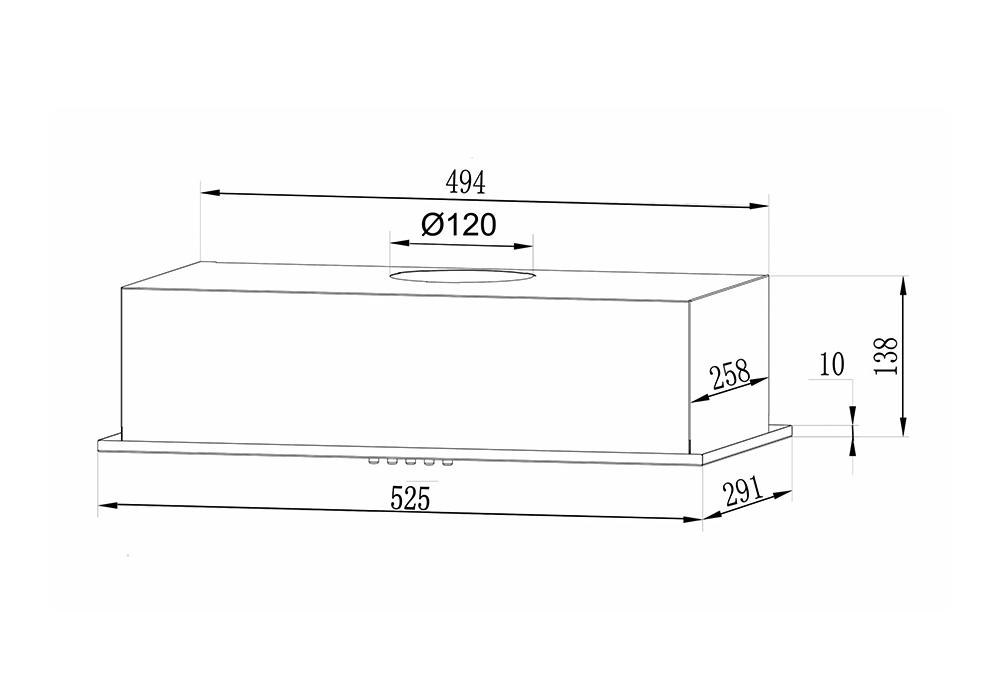 Встраиваемая вытяжка LEX GS BLOC LIGHT 600 BLACK