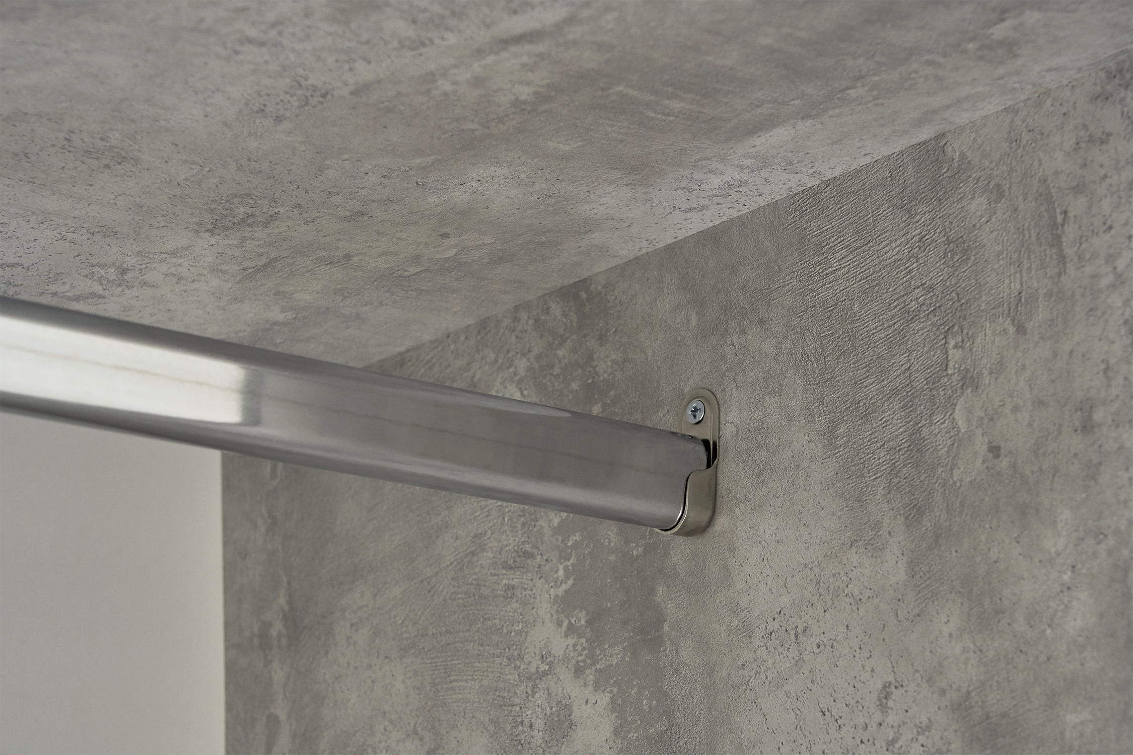 Шкаф 2-х створчатый Тивина цемент светлый / белый шагрень