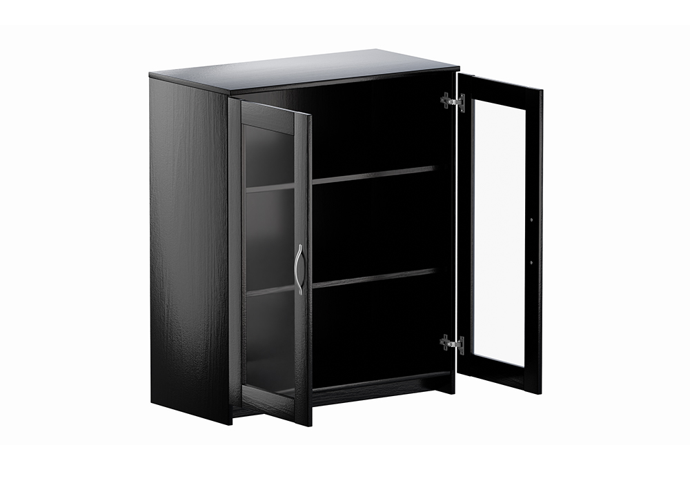 Комод с дверцами Сириус со стеклом дуб венге