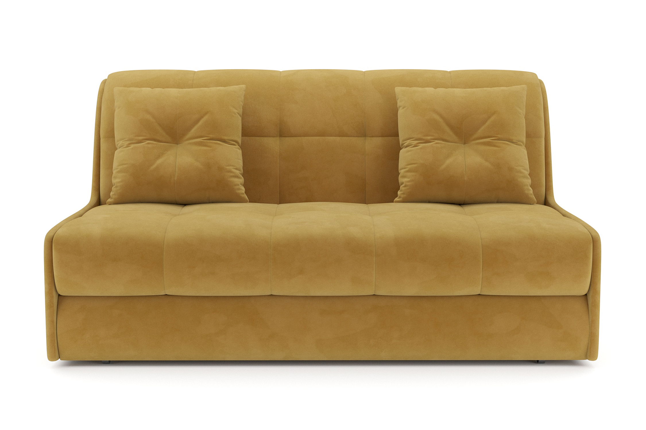 Диван аккордеон Барон №2 велюр желтый