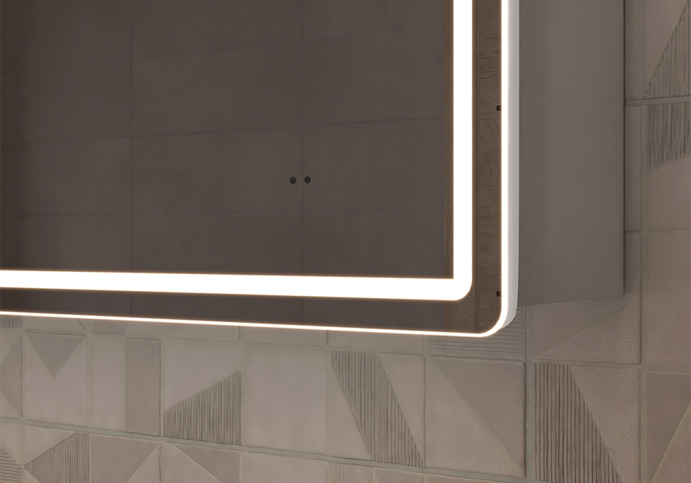 Зеркальный шкаф Geometry 1000 с LED подсветкой и бесконтактным включением