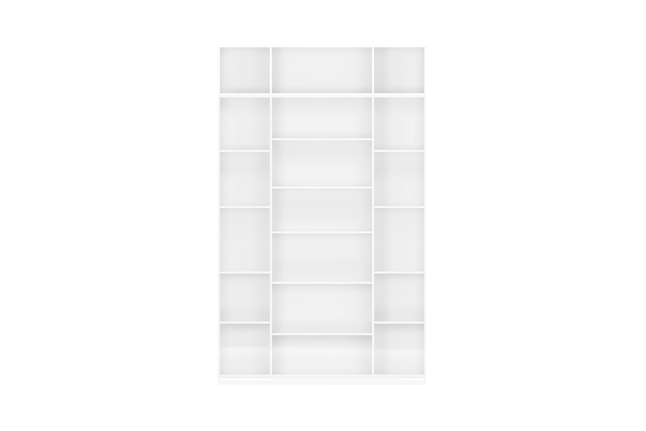 Шкаф 4-х створчатый Тивина с антресолью белый текстурный