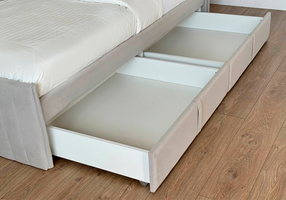 Тахта с ящиками Твикс велюр галька