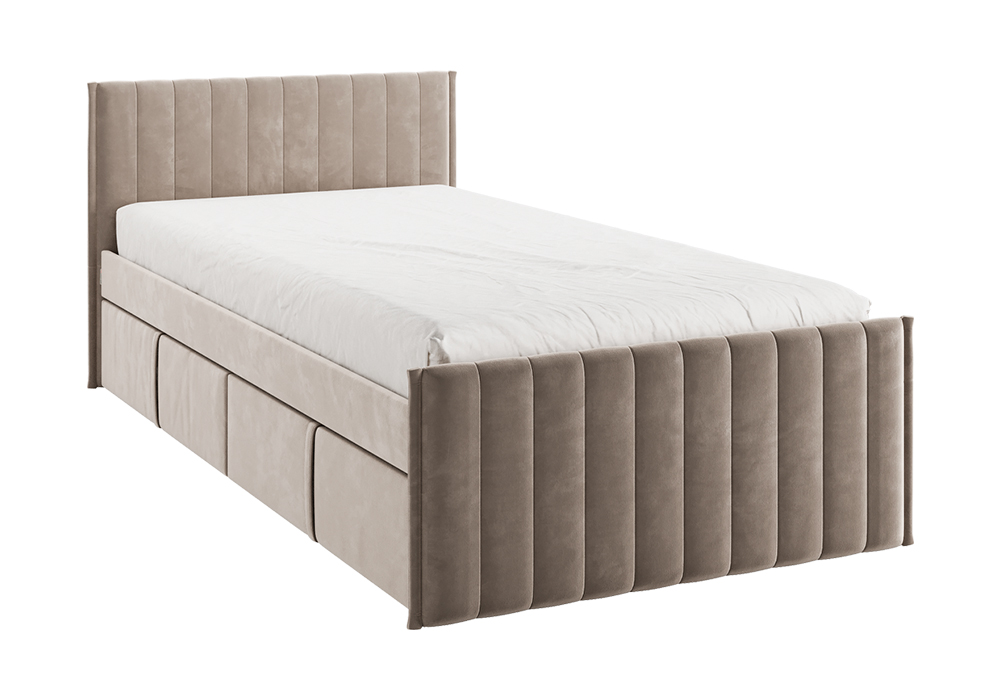 Кровать с ящиками Твикс велюр латте