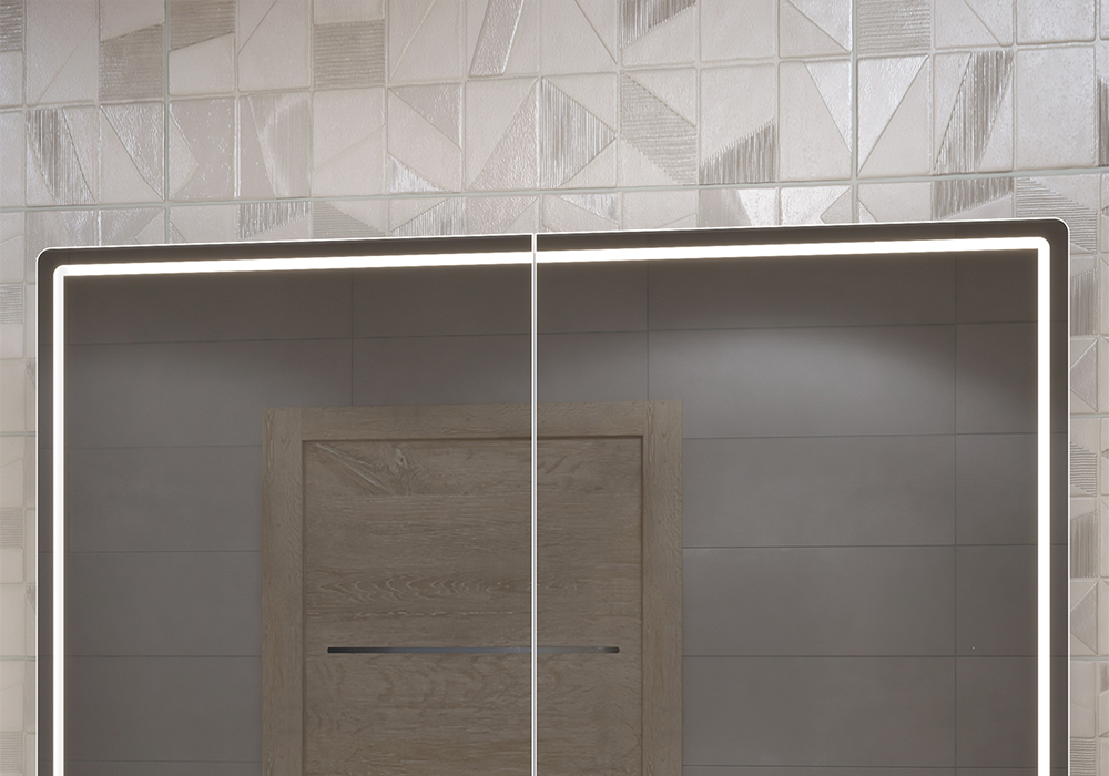 Зеркальный шкаф Geometry 1000 с LED подсветкой и бесконтактным включением