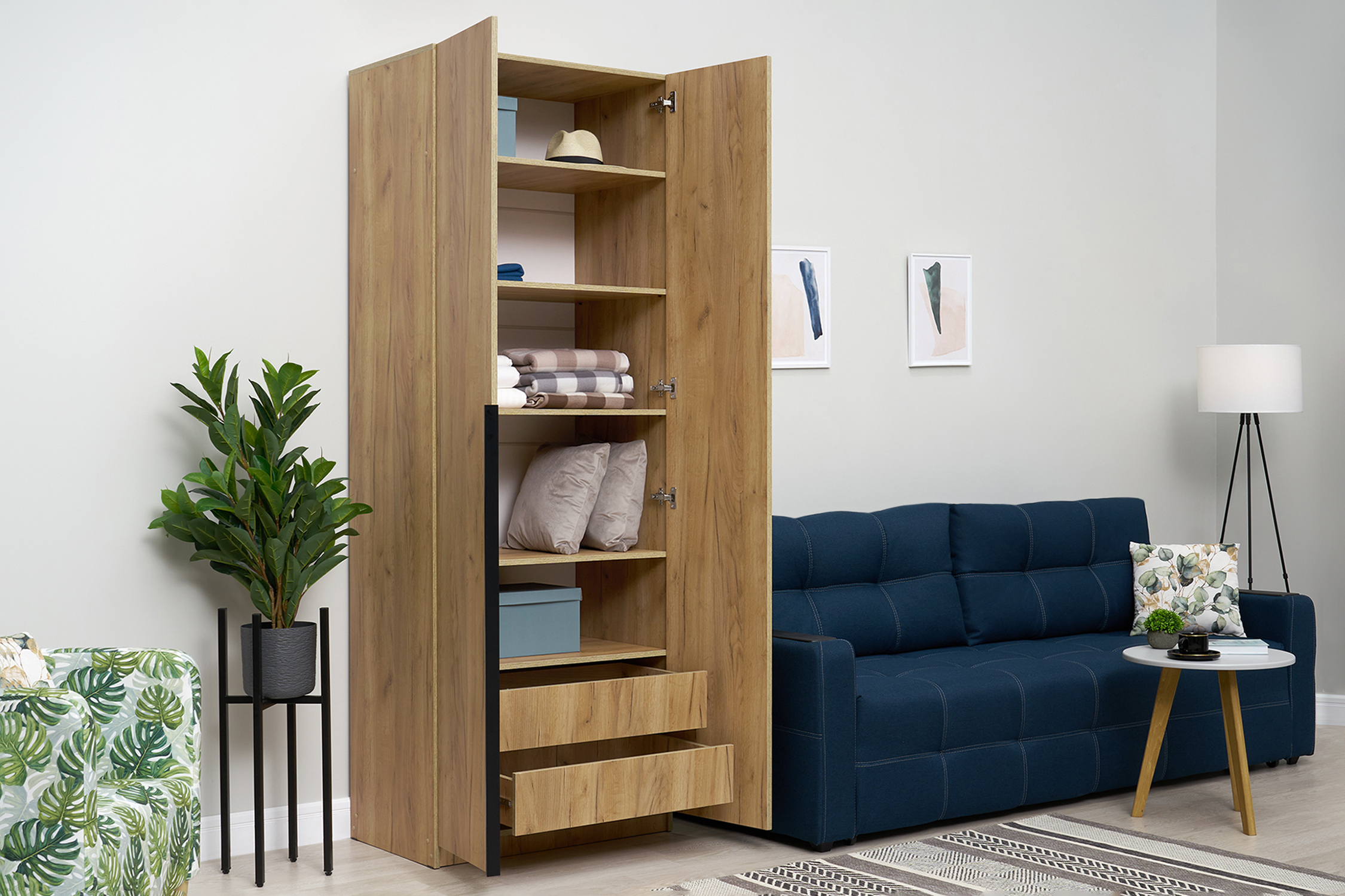 Шкаф 2-х створчатый Тивина дуб золотой