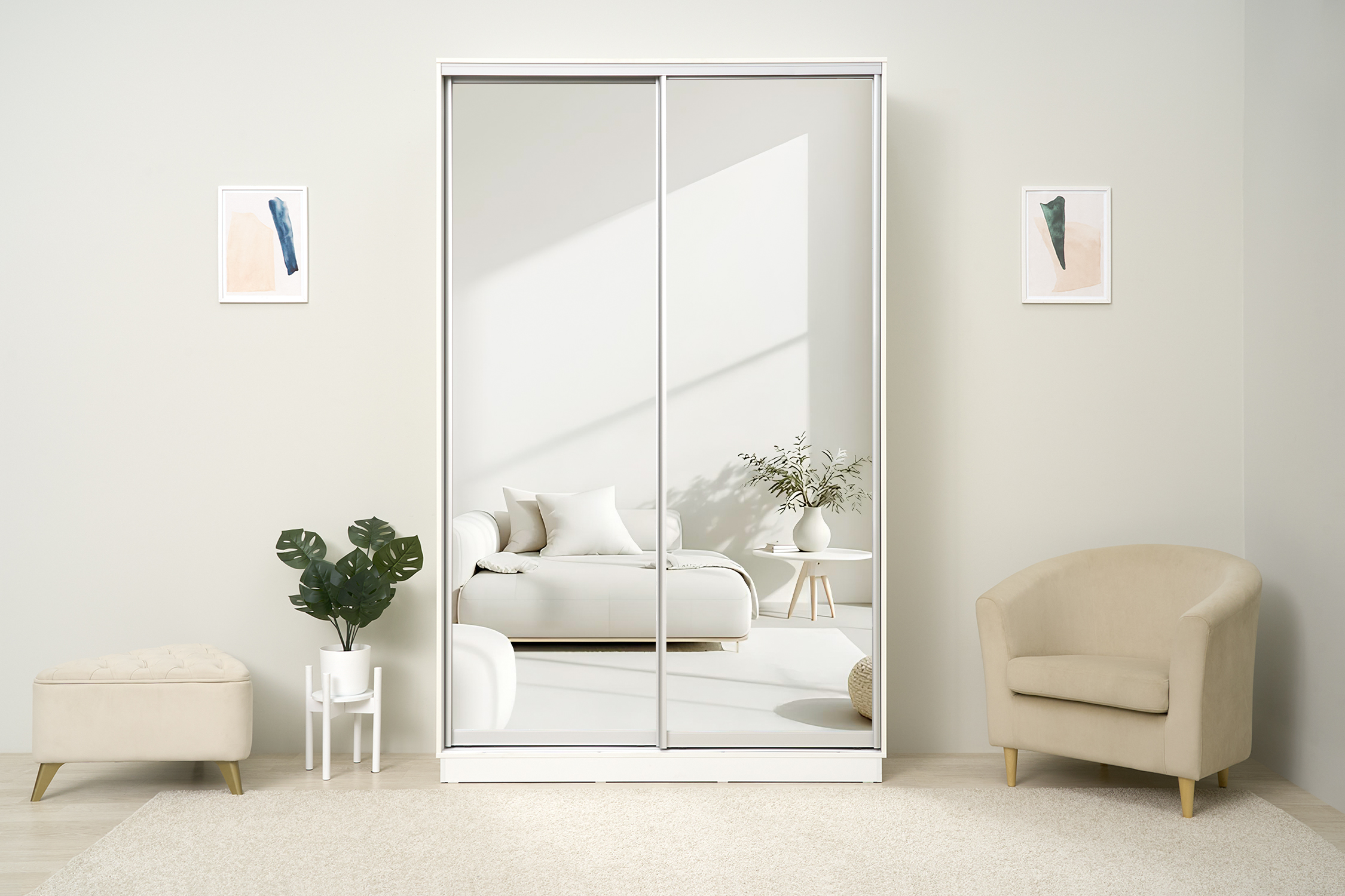 Шкаф-купе двухдверный Арго белый