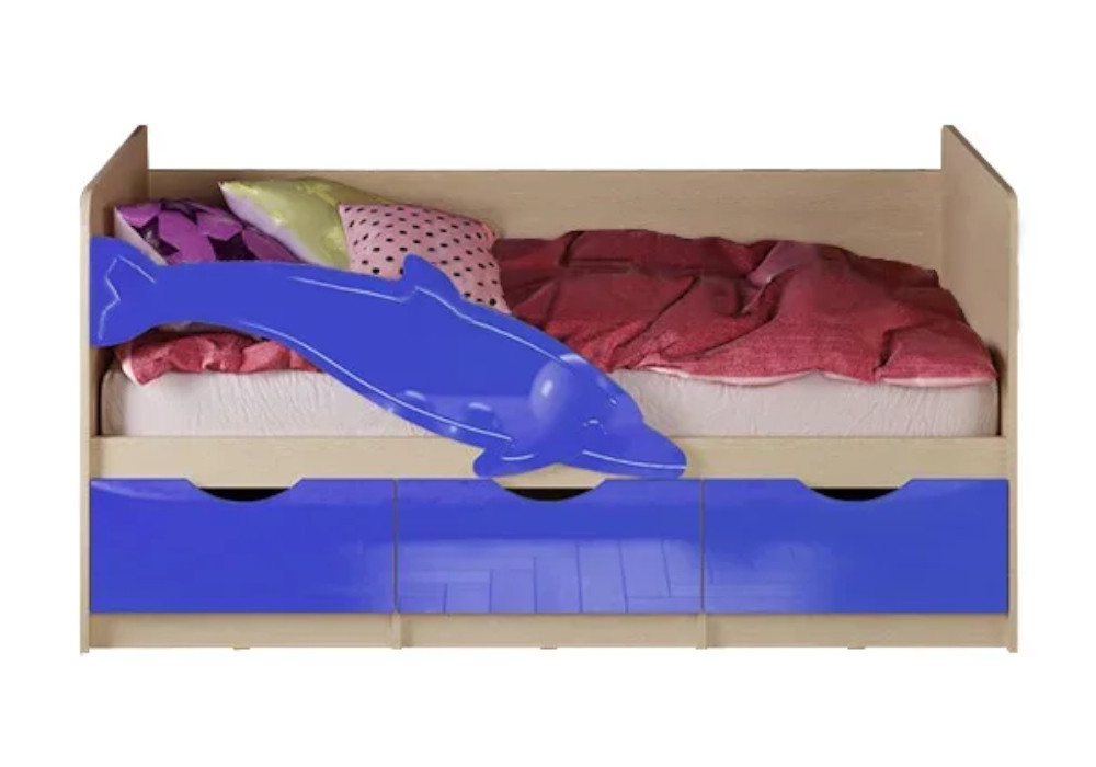 Кровать Дельфин №1 синий металлик