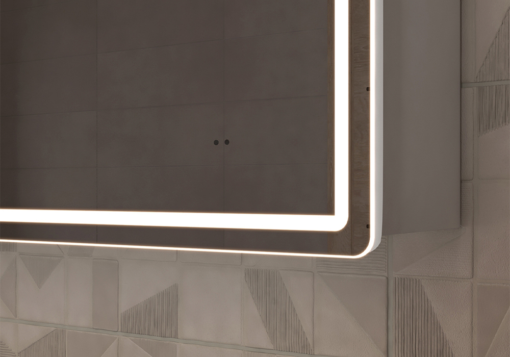 Зеркальный шкаф Geometry 800 с LED подсветкой и бесконтактным включением