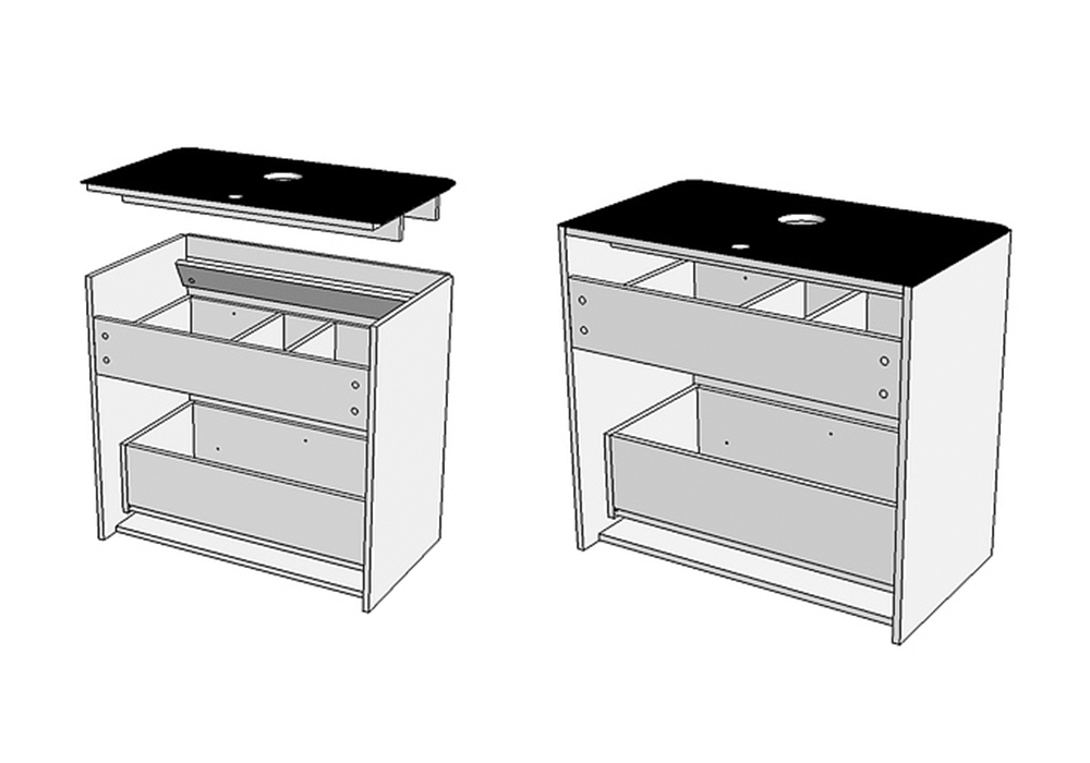 Столешница Алабама 80 М черный мрамор