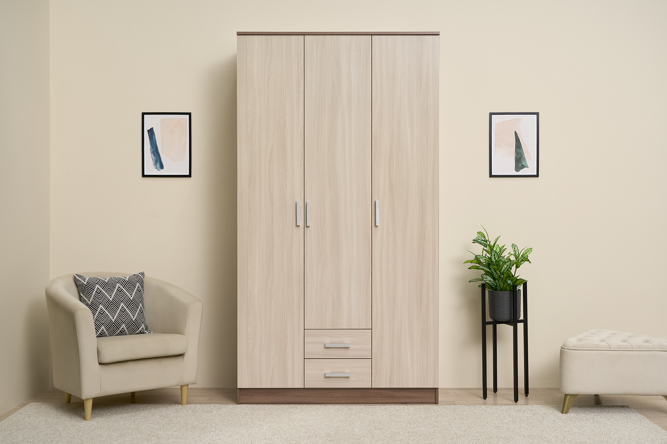 Шкаф Трио ясень шимо темный / ясень шимо светлый