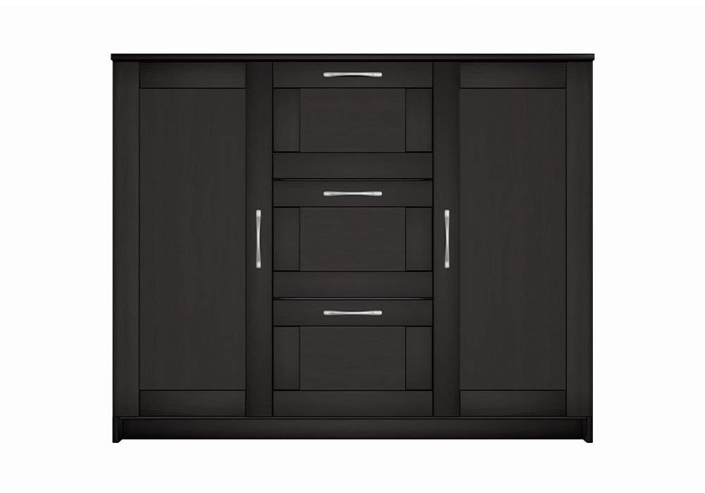 Комод с дверцами Сириус 3 ящика дуб венге