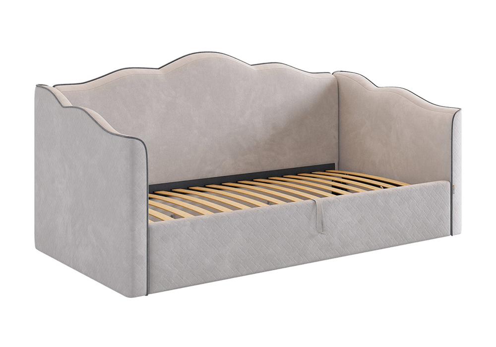 Софа Лея велюр галька / графит