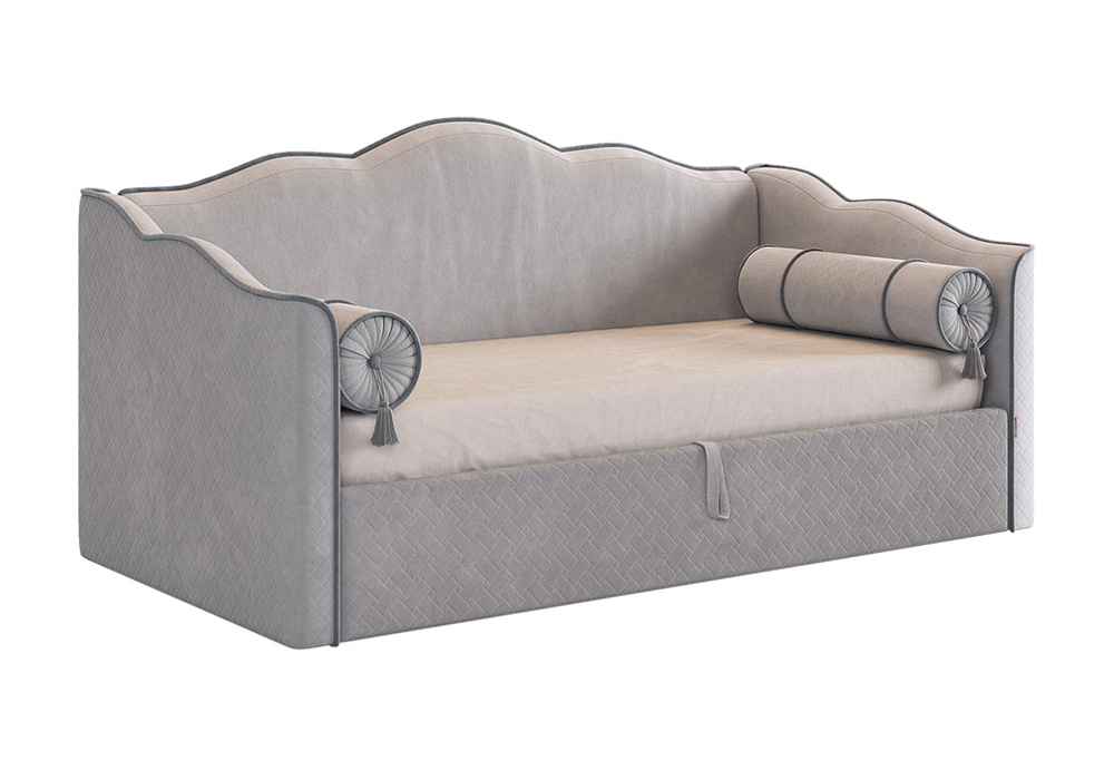 Софа Лея велюр галька / графит