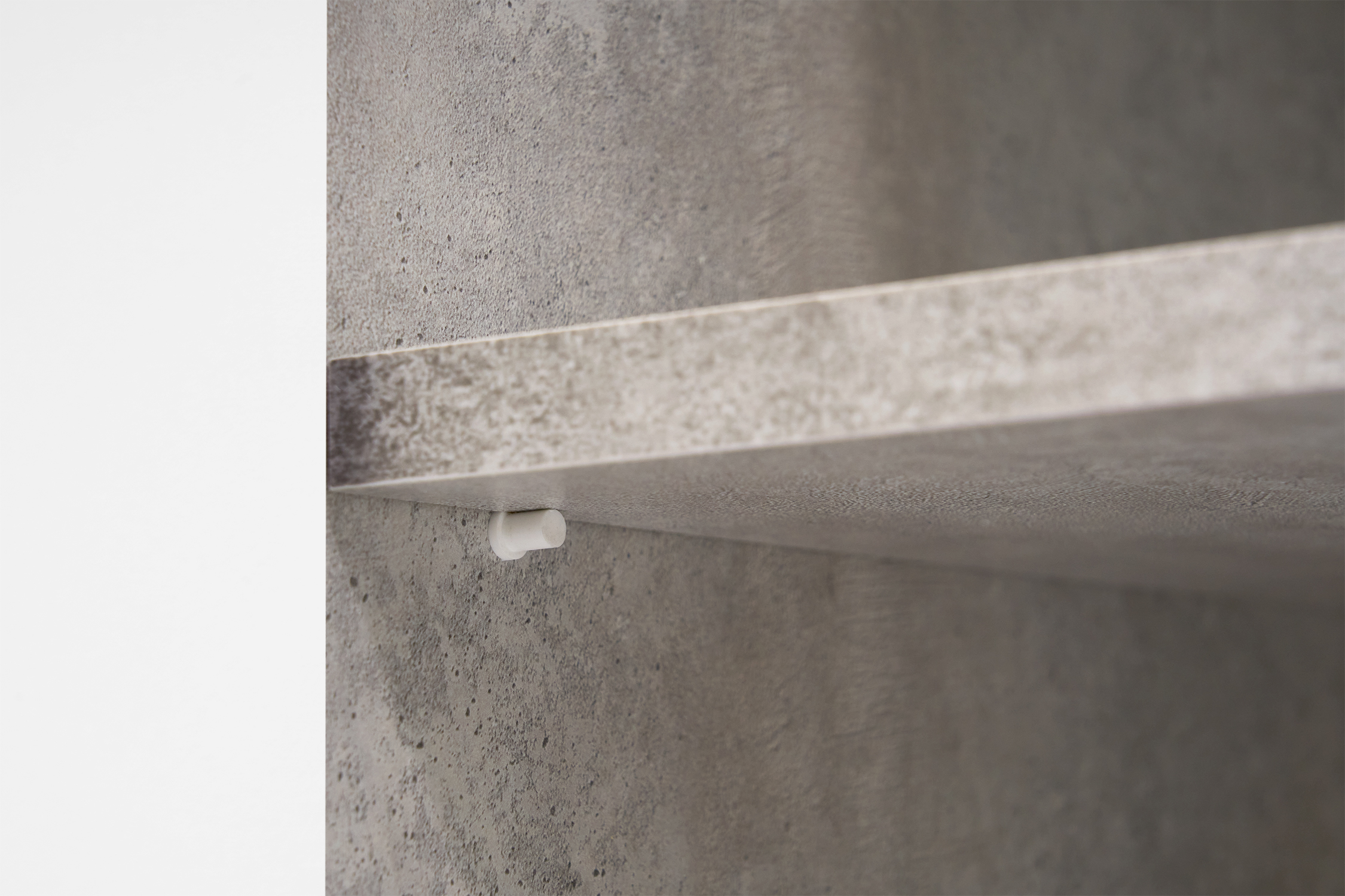 Шкаф 2-х створчатый Тивина цемент светлый / белый шагрень