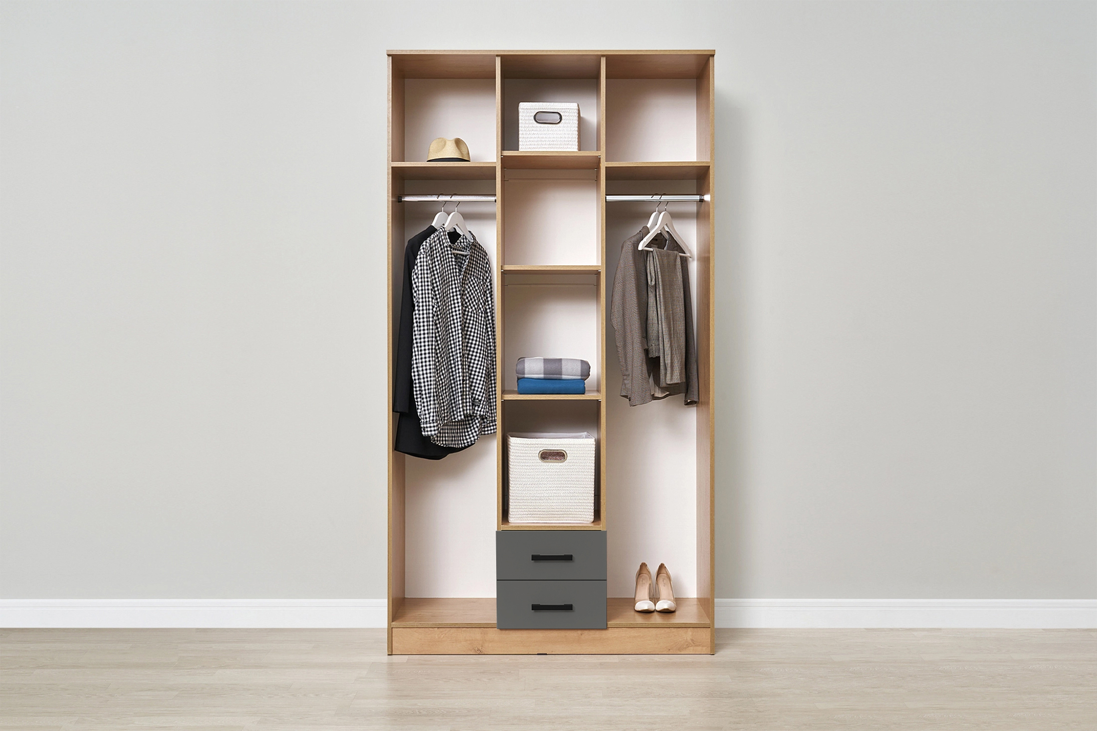 Шкаф Трио дуб вотан / графит