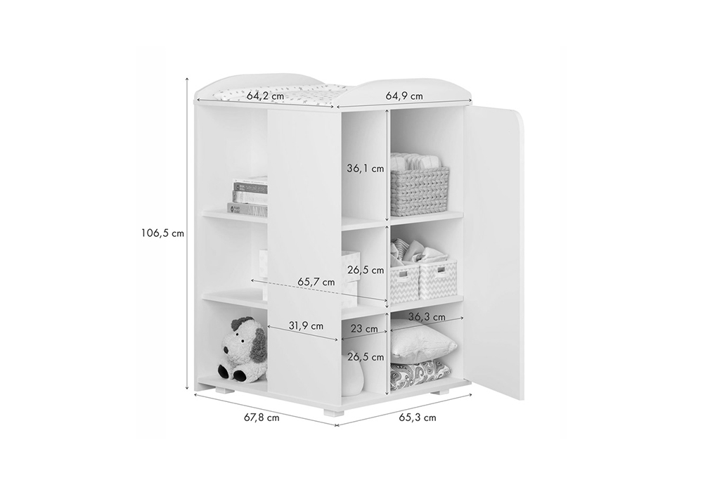 Кроватка-трансформер с комодом French 800 Teddy белый