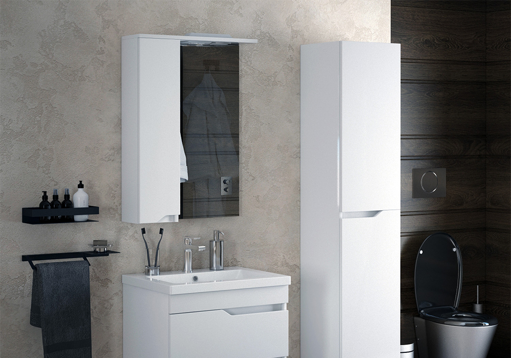 Зеркало-шкаф левый Тоскана 60 С белый