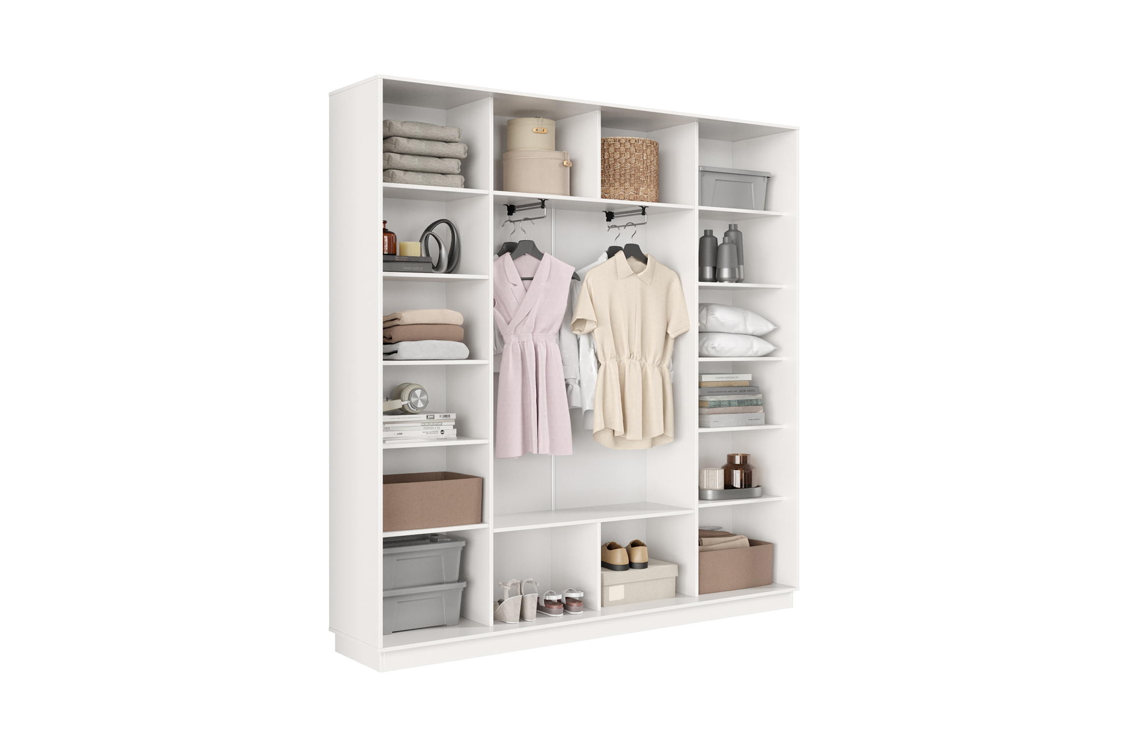 Шкаф-купе трёхдверный Приор с 1 зеркалом белый