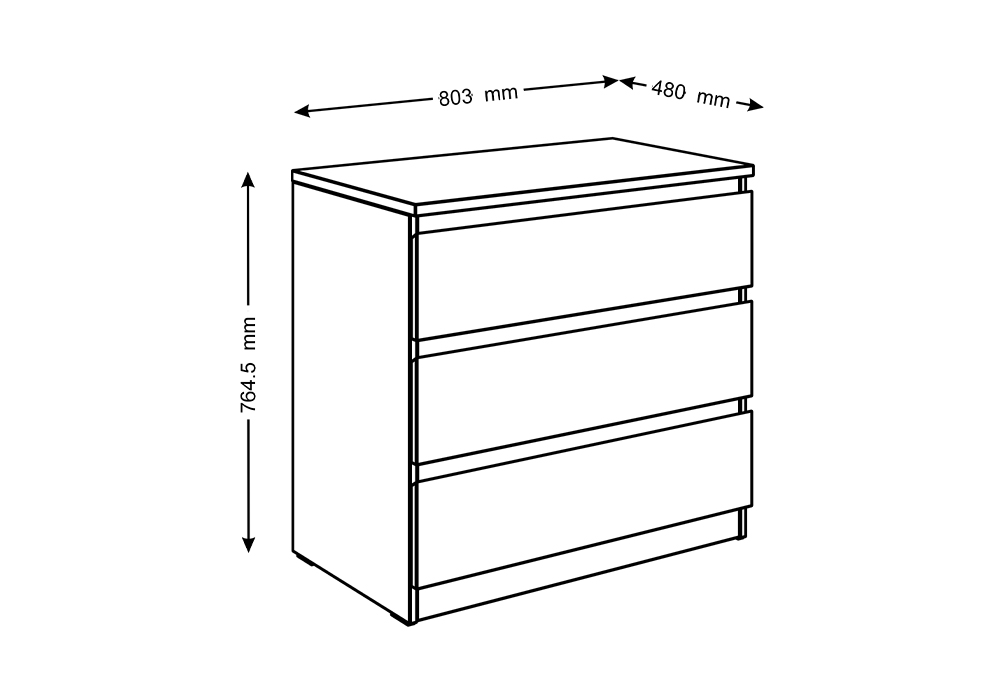 Комод Мальта 3 ящика дуб венге