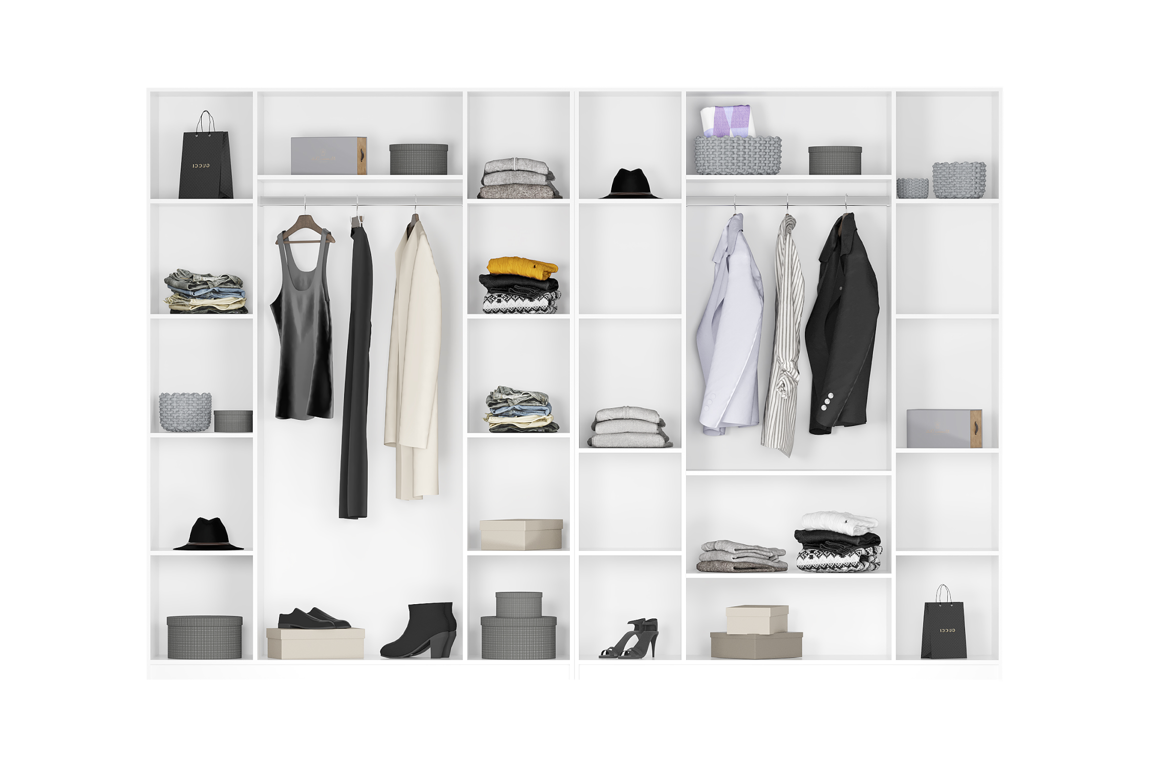 Комплект шкафов Тивина 3.2 м белый текстурный