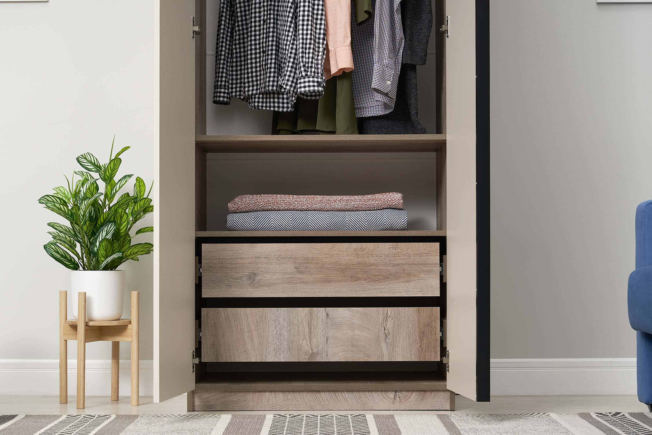 Шкаф 2-х створчатый Тивина эндгрейн / меланж