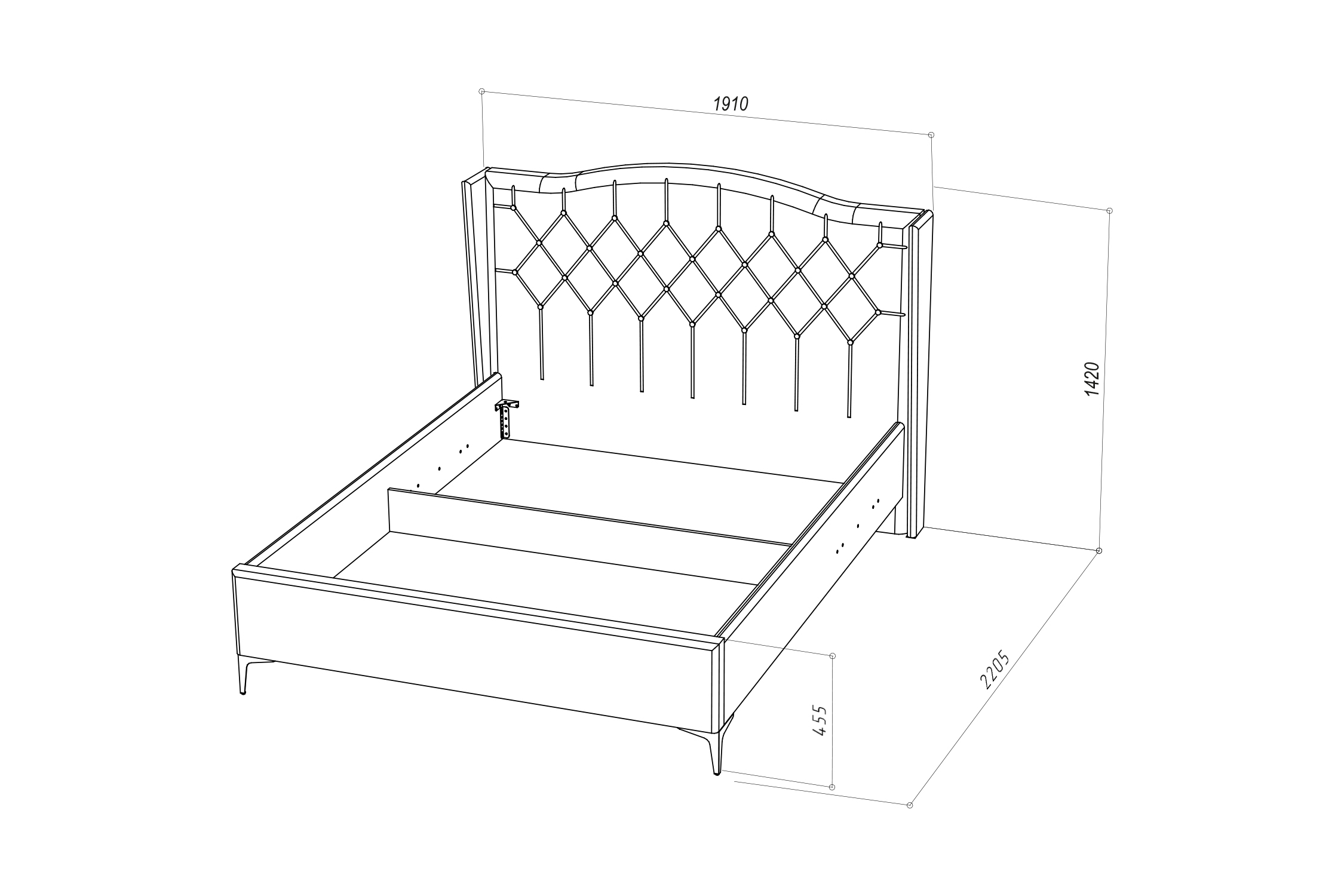 Кровать Флоренция велюр розовый