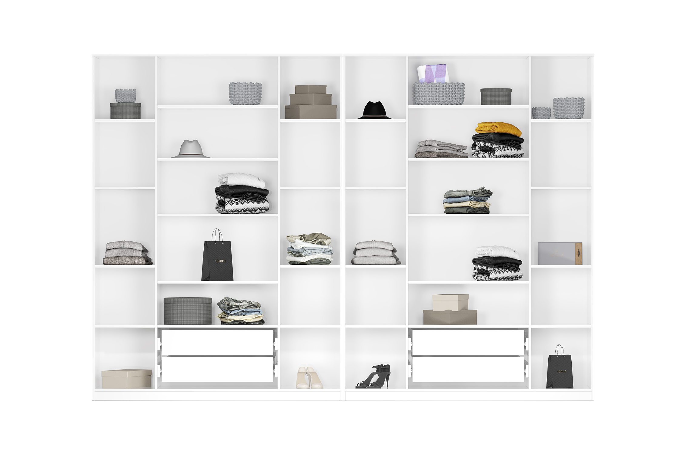 Комплект шкафов Тивина 3.2 м белый текстурный