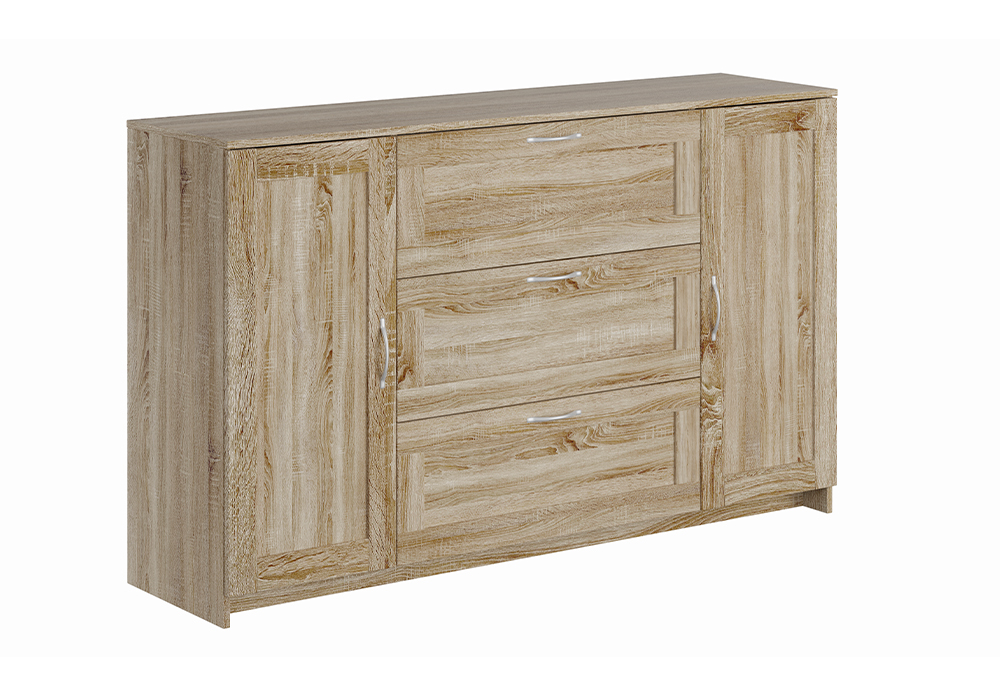 Комод с дверцами Сириус 3 ящика сонома