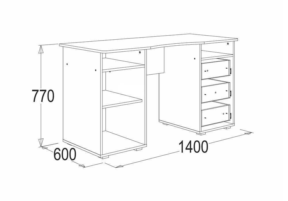 Стол письменный 3 омега 16