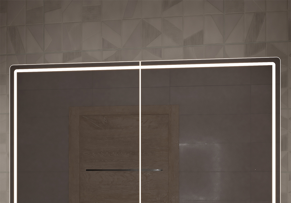 Зеркальный шкаф Geometry 1000 с LED подсветкой и бесконтактным включением