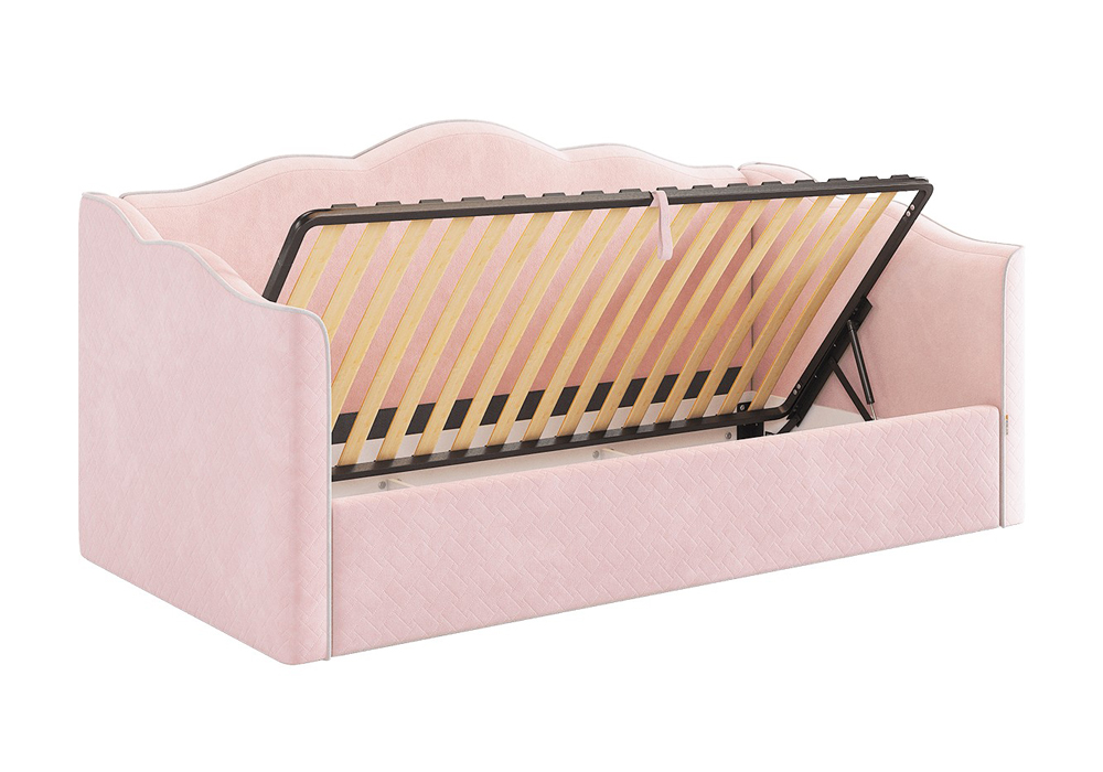 Софа Лея велюр нежно-розовый / галька