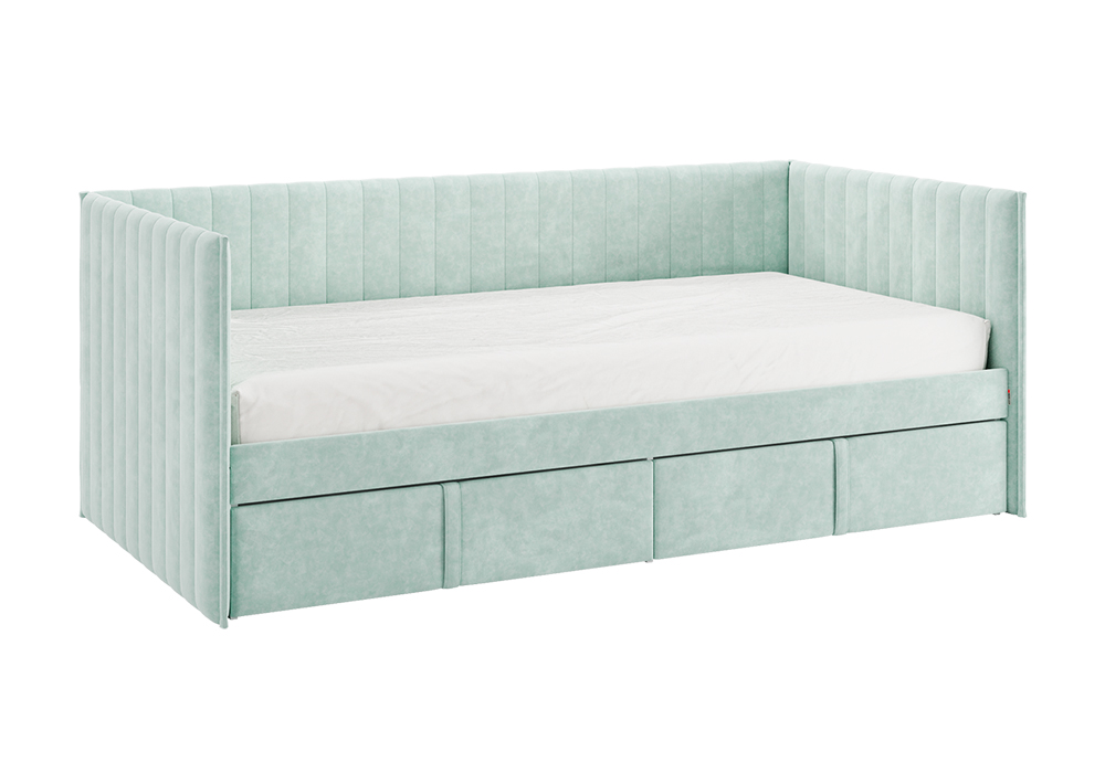 Софа с ящиками Твикс велюр мята