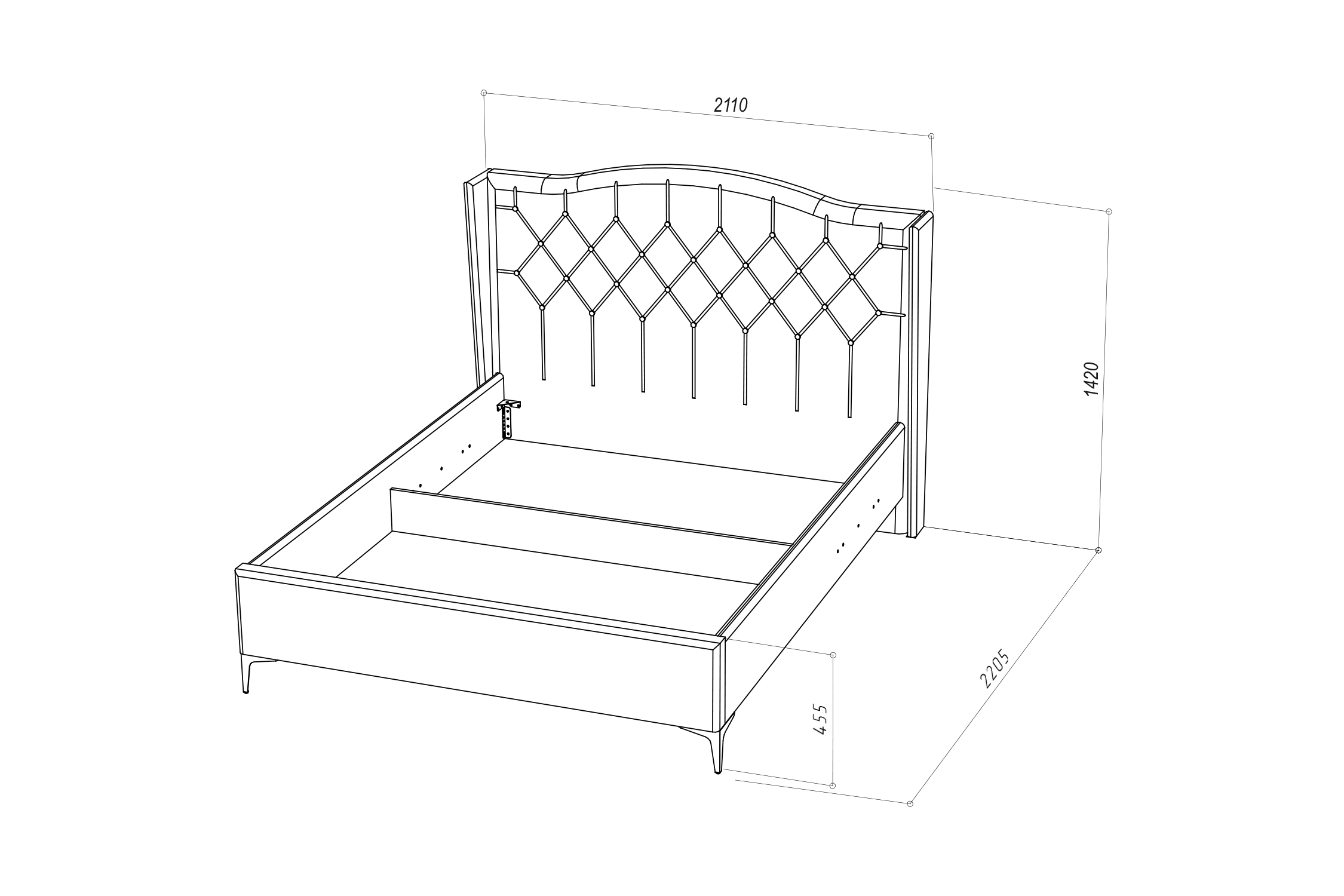 Кровать Флоренция велюр серый