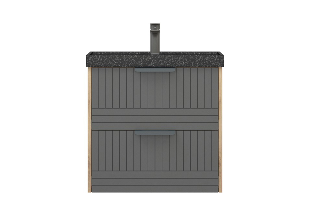 Тумба навесная Инди 60 дуб канзас / графит