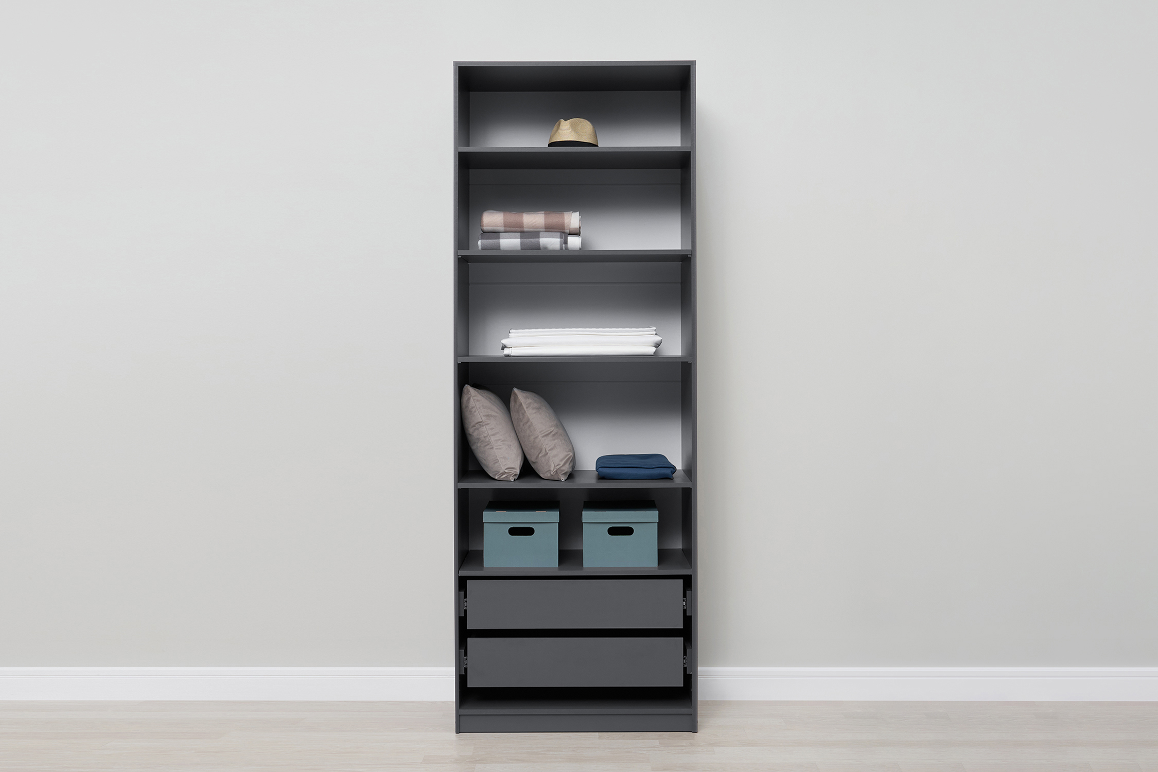 Шкаф 2-х створчатый Тивина графит серый