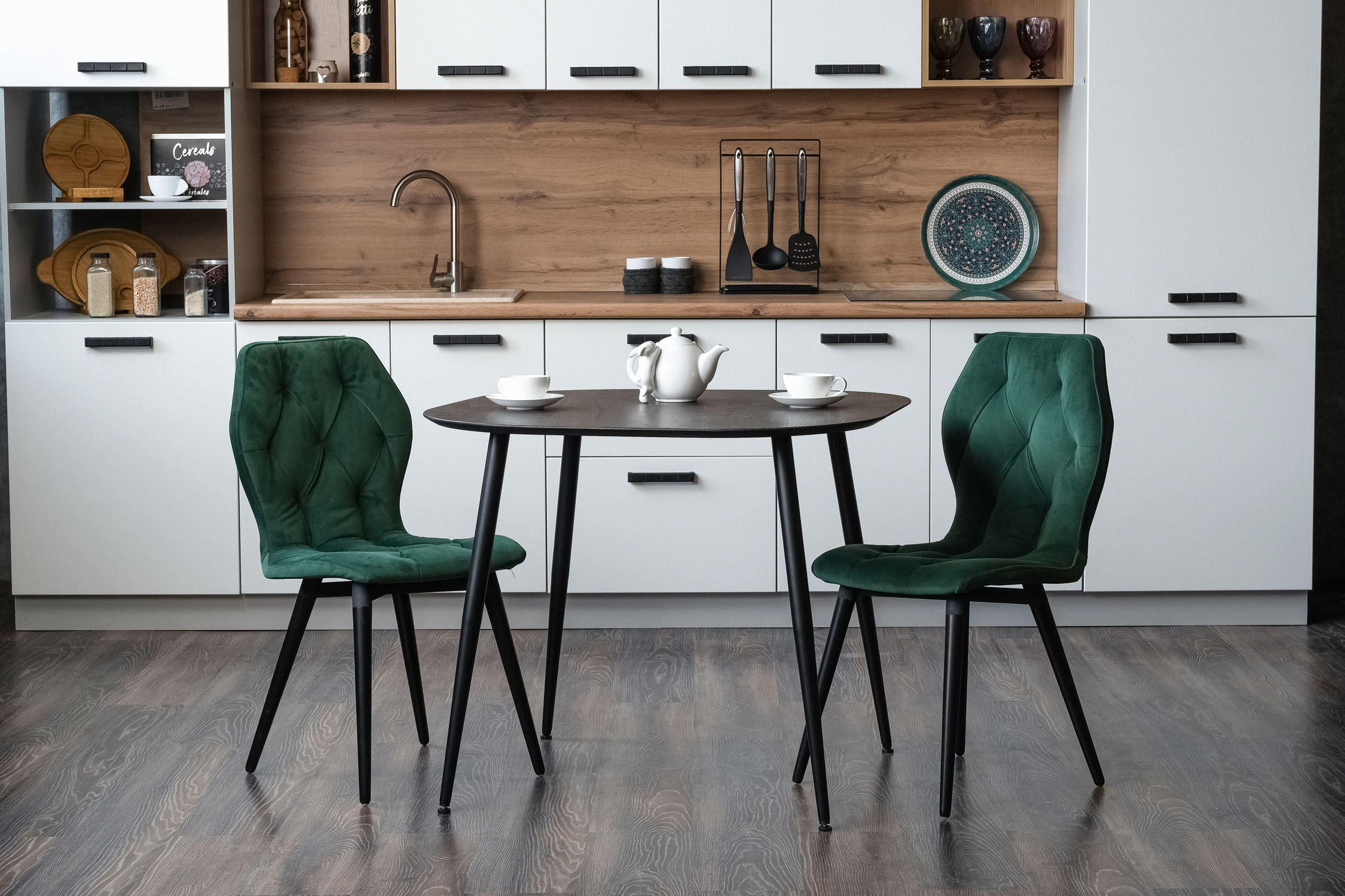 Стол обеденный Венсе рустик графит / черный